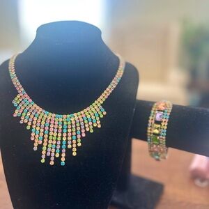 Bijoux Terner Pink and Blue Statement Necklace